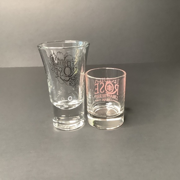 2 New TEQUILA ROSE Limited Edition Strawberry Cream Highball/Short Shot Glasses - Picture 2 of 5